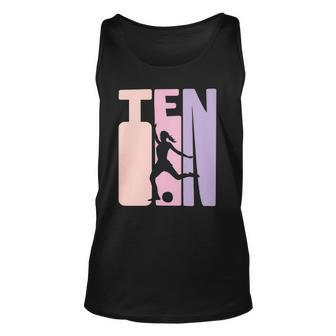 10 Years Soccer Girls Gift 10Th Birthday Football Player Unisex Tank Top | Mazezy
