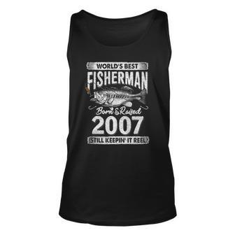 15 Years Old Fisherman Born In 2007 Fisherman 15Th Birthday Unisex Tank Top | Mazezy