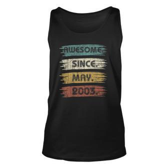 19 Years Old Gifts Awesome Since May 2003 19Th Birthday Unisex Tank Top | Mazezy