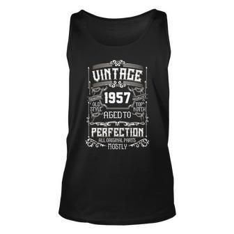 1957 Birthday Gift 1957 Aged To Perfection All Original Parts Unisex Tank Top - Seseable
