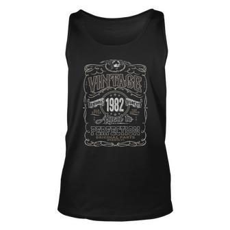 1982 Birthday Vintage 1982 Aged To Perfection Unisex Tank Top - Seseable