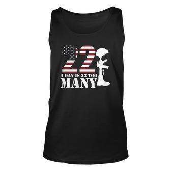 22 Lives A Day Is Too Many Happy Veterans Day Graphic Unisex Tank Top | Mazezy
