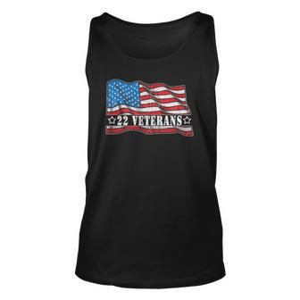 22 Veterans A Day Commit Suicide Ptsd Patriotic Usa Flag Unisex Tank Top | Mazezy