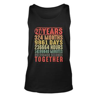 27 Year Wedding Anniversary Gifts For Her Him Couple Unisex Tank Top - Monsterry