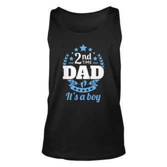2Nd Time Dad Its A Boy Dad Again Second Baby Announce Tank Top | Mazezy