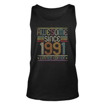 31St Birthday Vintage Tee 31 Years Old Awesome Since 1991 Birthday Party Tank Top | Mazezy