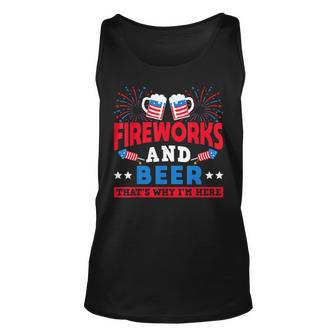 4Th July Fireworks And Beer Thats Why Im Here Director Unisex Tank Top - Seseable