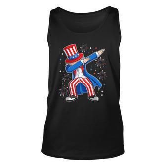 4Th Of July Dabbing Uncle Sam Costume Patriotic Gift Unisex Tank Top | Mazezy AU