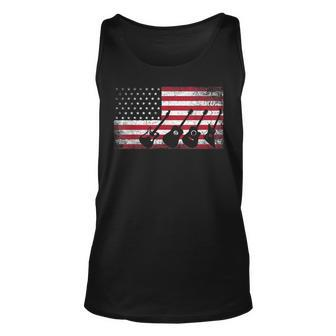 4Th Of July Gift For Men Dad Guitar Musician American Flag Unisex Tank Top - Seseable