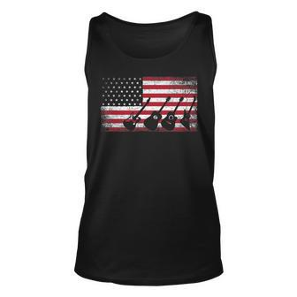 4Th Of July Gift For Men Dad Guitar Musician American Flag Unisex Tank Top - Seseable