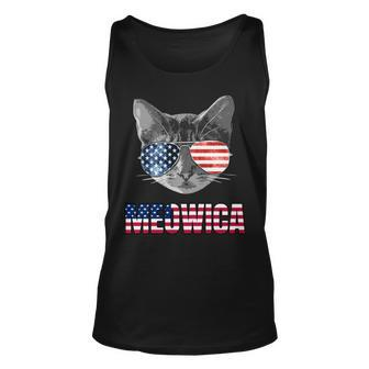 4Th Of July Patriotic Gift For Cat Lovers - Meowica Unisex Tank Top - Seseable