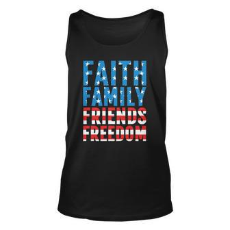 4Th Of July S For Men Faith Family Friends Freedom Unisex Tank Top | Mazezy