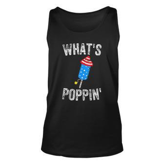 4Th Of July Summer Whats Poppin Funny Firework Unisex Tank Top | Mazezy