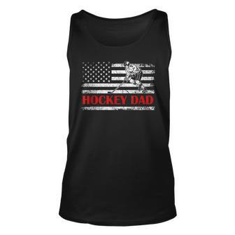 4Th Of July Us Flag Hockey Dad Gift For Fathers Day Unisex Tank Top - Seseable