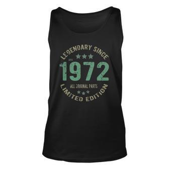 50 Years Old Bday Legend Since 1972 Vintage 50Th Birthday Unisex Tank Top | Mazezy