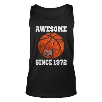 50Th Birthday Basketball Player 50 Years Old Vintage Retro Unisex Tank Top - Seseable