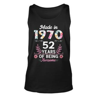 52 Years Old Gifts 52Nd Birthday Born In 1970 Women Girls V2 Unisex Tank Top - Seseable
