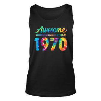 52Nd Birthday 52 Years Old Tie Dye Bday Awesome 1970 Unisex Tank Top - Seseable