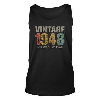 74 Years Old Vintage 1948 Limited Edition 74Th Birthday Tank Top | Mazezy