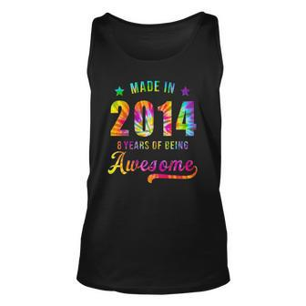 8 Years Old 8Th Birthday 2014 Tie Dye Awesome Unisex Tank Top | Mazezy