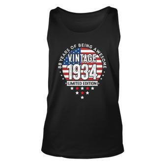 88 Years Old Vintage 1934 Limited Edition 88Th Birthday Tank Top | Mazezy