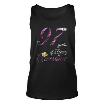 97 Years Old Awesome Floral 1925 97Th Birthday Gift Unisex Tank Top | Mazezy