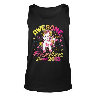 9Th Birthday 9 Year Old Girl Flossing Unicorn Party V2 Unisex Tank Top - Seseable