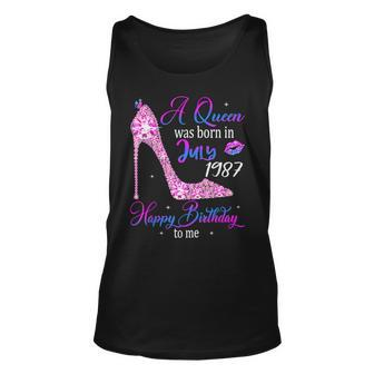 A Queen Was Born In July 1987 Happy 35Th Birthday To Me Unisex Tank Top - Seseable