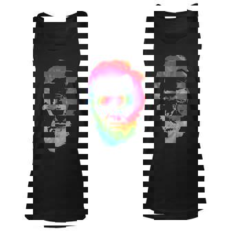 Abe Abraham Lincoln Tie Dye Retro President 4Th Of July T-Shirt Unisex Tank Top | Seseable UK