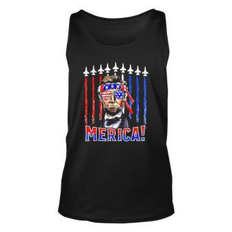Abraham Lincoln 4Th Of July Merica Patriotic American Flag Unisex Tank Top | Mazezy CA