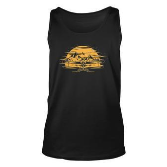 Airplane Aircraft Plane Propeller Mountains Sky Air Gift Unisex Tank Top | Mazezy CA