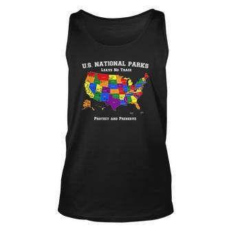 All 63 Us National Parks Design For Campers Hikers Walkers Unisex Tank Top | Mazezy AU
