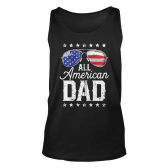 All American Dad 4Th Of July Fathers Day Men Sunglasses Zip Unisex Tank Top - Seseable