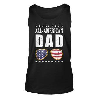 All American Dad 4Th Of July Usa Sunglasses American Flag Unisex Tank Top - Seseable