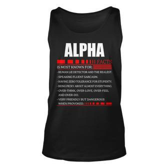 Alpha Fact Fact T Shirt Alpha Shirt For Alpha Fact Unisex Tank Top - Seseable