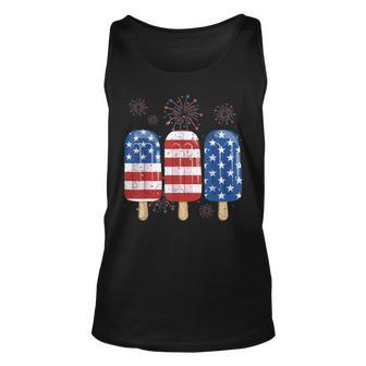 America 4Th Of July Popsicle Ice Cream Us Flag Patriotic Unisex Tank Top - Seseable