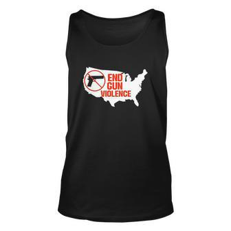 America End Gun Violence United States Map Unisex Tank Top | Mazezy