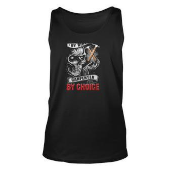American By Birth Carpenter By Choice Skull And Crossed Hammer Tank Top | Mazezy