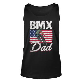 American Flag Bmx Dad Fathers Day Funny 4Th Of July Unisex Tank Top - Seseable