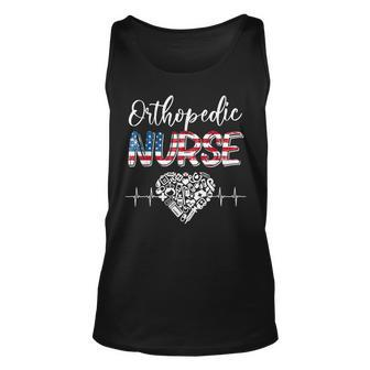 American Flag Stethoscope Orthopedic Nurse Scrub 4Th Of July Unisex Tank Top - Seseable