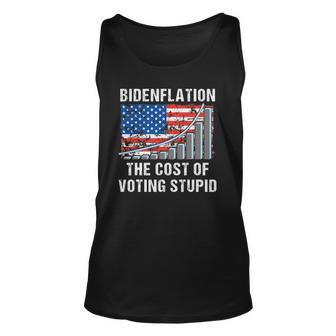 American Flag With Inflation Graph Funny Biden Flation Unisex Tank Top | Mazezy