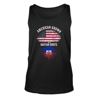 American Grown With Haitian Roots Usa Haiti Flag Unisex Tank Top | Mazezy