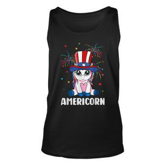 Americorn Unicorn 4Th Of July Girls Mericorn Merica Unisex Tank Top - Seseable