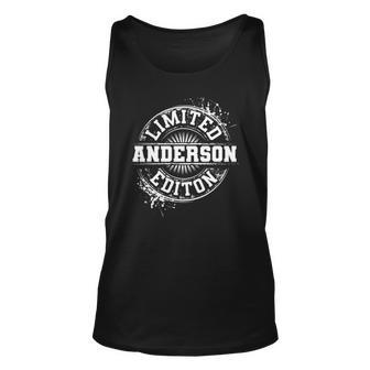 Anderson Limited Edition Funny Personalized Name Joke Gift Unisex Tank Top | Mazezy
