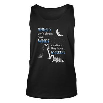 Angels Dont Always Have Wings Sometimes They Have Whiskers Cat Lovers Tank Top | Mazezy
