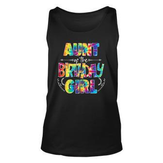 Aunt Of The Birthday Girl Matching Family Tie Dye Unisex Tank Top | Mazezy DE