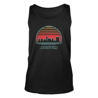 Austin City Skyline Retro 80S Style Souvenir Gift Unisex Tank Top | Mazezy