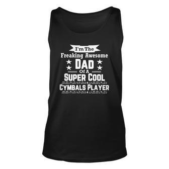 Awesome Dad Super Cool Cymbals Player Marching Band Unisex Tank Top | Mazezy