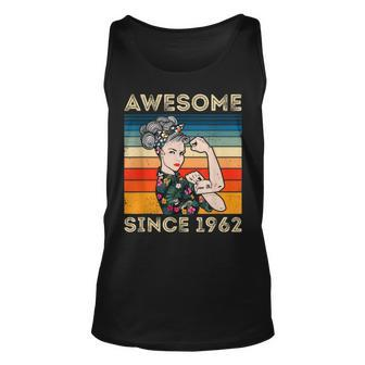 Awesome Since 1962 60Th Birthday Gifts 60 Years Old Vintage Unisex Tank Top - Seseable