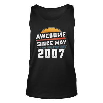 Awesome Since May 2007 15Th Birthday Gift 15 Years Old Unisex Tank Top | Mazezy